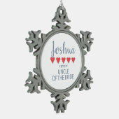 Bruid & Bruiloft 5 Hart Oom van de Bruid Tin Sneeuwvlok Ornament (Links)