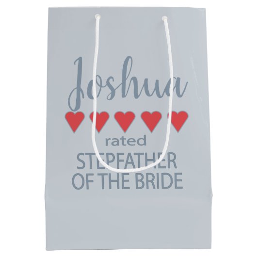 Bruid & Bruiloft 5 Hart Stapvader van de Bruid Medium Cadeauzakje (Achterkant)