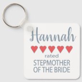 Bruid & Bruiloft 5 Hart Ste-moeder van de Bruid Sleutelhanger (Voorkant)
