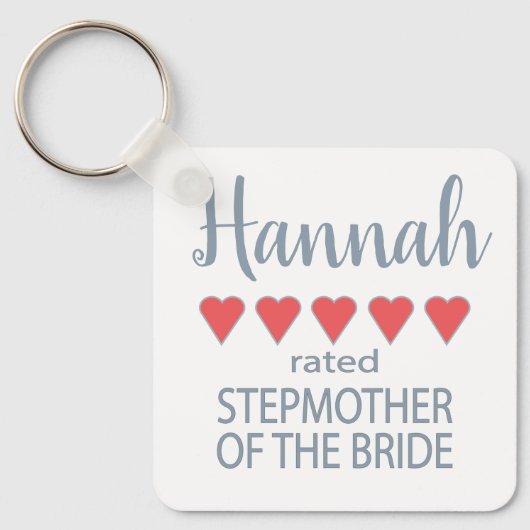 Bruid & Bruiloft 5 Hart Ste-moeder van de Bruid Sleutelhanger (Voorkant)