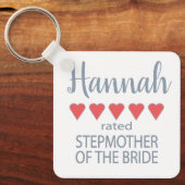 Bruid & Bruiloft 5 Hart Ste-moeder van de Bruid Sleutelhanger (Voorkant)