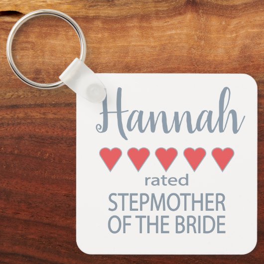 Bruid & Bruiloft 5 Hart Ste-moeder van de Bruid Sleutelhanger (Voorkant)