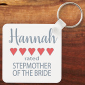 Bruid & Bruiloft 5 Hart Ste-moeder van de Bruid Sleutelhanger (Achterkant)