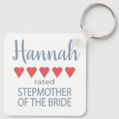 Bruid & Bruiloft 5 Hart Ste-moeder van de Bruid Sleutelhanger (Achterkant)