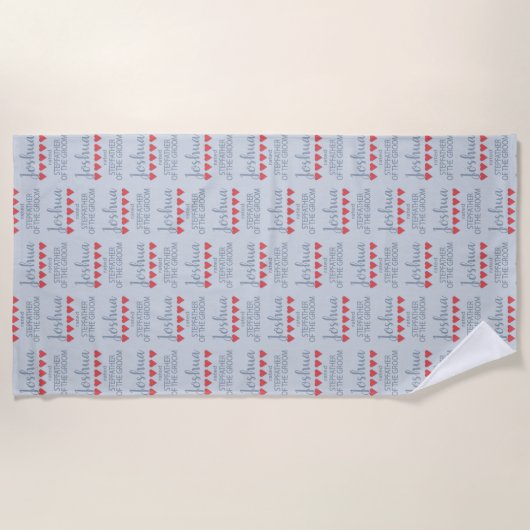 Bruid & Bruiloft 5-hart stiefvader van de bruidego Strandlaken (Voorkant)