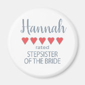 Bruid & Bruiloft 5 Hart Stiefzusje van de bruid Magneet (Voorkant)