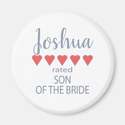 Bruid & Bruiloft 5 Hart Zoon van de Bruid Magneet (Voorkant)