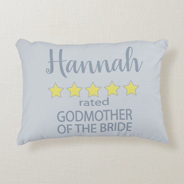 Bruid & Bruiloft 5-sterren Peetmoeder van de Bruid Accent Kussen (Voorkant)