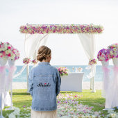 Bruid Bruiloft Bruids Bachelorette Party Rood Hart Denim Jacket