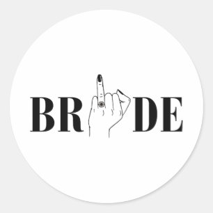 bruid bruiloft bruidsmeisje squad vrijgezellenfees ronde sticker