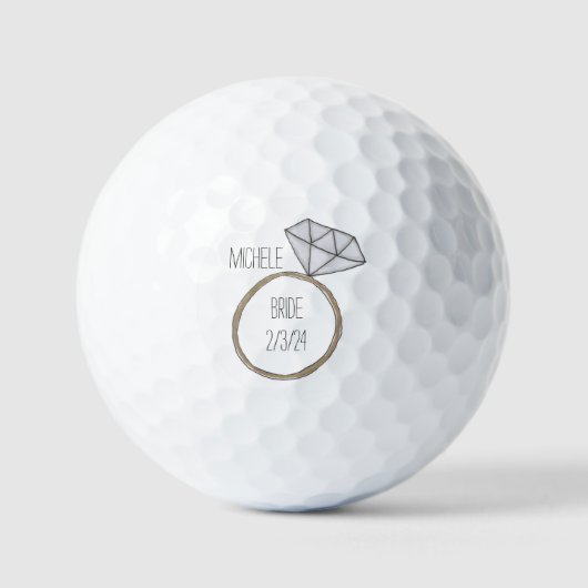 Bruid Bruiloft Custom Golfballen (Voorkant)