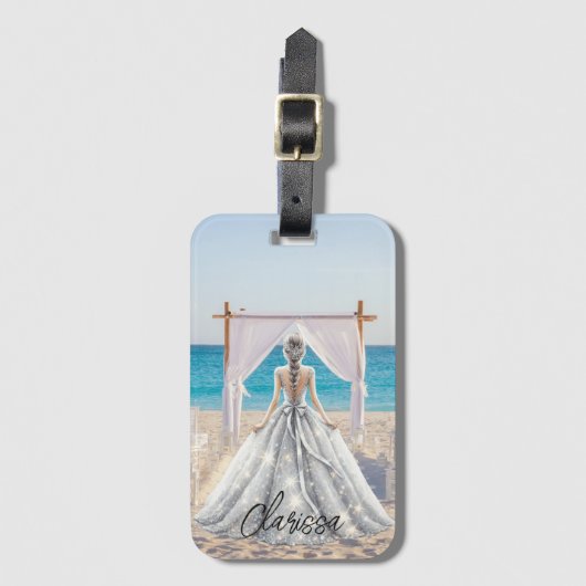 Bruid Bruiloft Dag Strand Bruiloft Fancy Gown Brid Bagagelabel (Voorkant (verticaal))