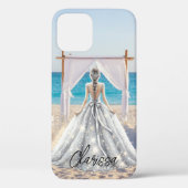 Bruid Bruiloft Dag Strand Bruiloft Fancy Gown Brid Case-Mate iPhone Case (Achterkant)