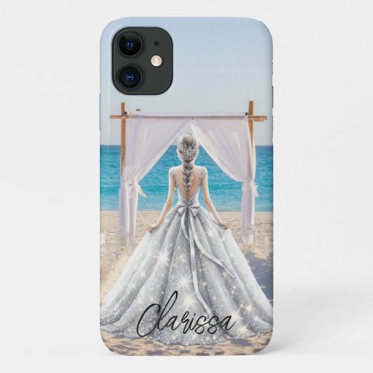 Bruid Bruiloft Dag Strand Bruiloft Fancy Gown Brid Case-Mate iPhone Case (Achterkant)