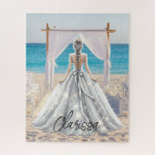 Bruid Bruiloft Dag Strand Bruiloft Fancy Gown Brid Legpuzzel (Verticaal)