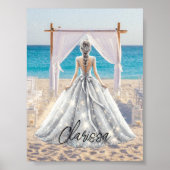 Bruid Bruiloft Dag Strand Bruiloft Fancy Gown Brid Poster (Voorkant)