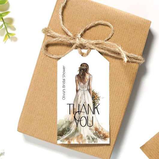 bruid bruiloft jurk Vrijgezellenfeest dank u Cadeaulabel