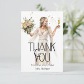 bruid bruiloft jurk Vrijgezellenfeest dank u Kaart (Staand voorkant)