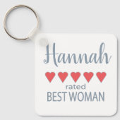 Bruid & Bruiloft Partij 5 Hart Beste Vrouw Sleutelhanger (Voorkant)