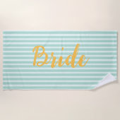 bruid bruiloft vrijgezelle vrouw geel strandlaken (Voorkant)