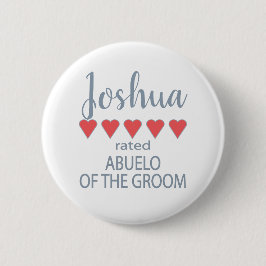 Bruid & Bruiloftparty 5 Hart Abuelo van de Bruideg Ronde Button 5,7 Cm