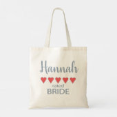 Bruid & Bruiloftparty 5 Hart Bruid Tote Bag (Achterkant)