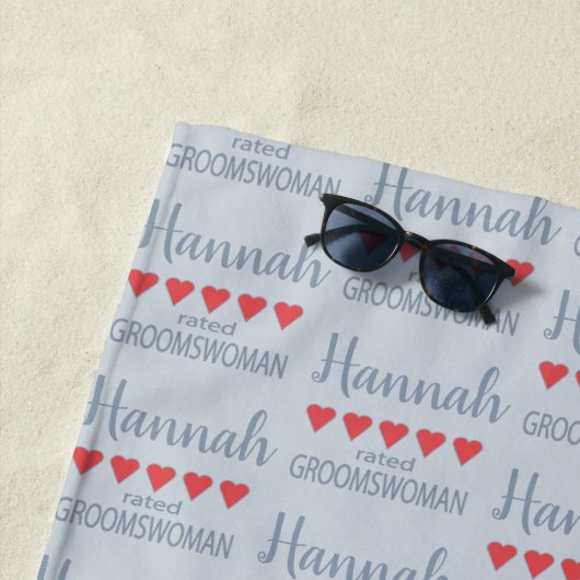 Bruid & Bruiloftparty 5 Hart Bruidsjonker Strandlaken (In situ)