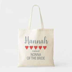Bruid & Bruiloftparty 5 Hart Nonna van de Bruid Tote Bag