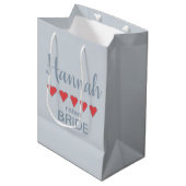 Bruid & Bruiloftsgasten 5 Hart Bruid Medium Cadeauzakje (Voorkant Gekanteld)