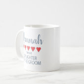 Bruid & Bruiloftsgasten 5 Hart Dochter van de Brui Koffiemok (Voorkant links)