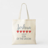 Bruid & Bruiloftsgasten 5 Hart Zoon van de Bruideg Tote Bag (Achterkant)