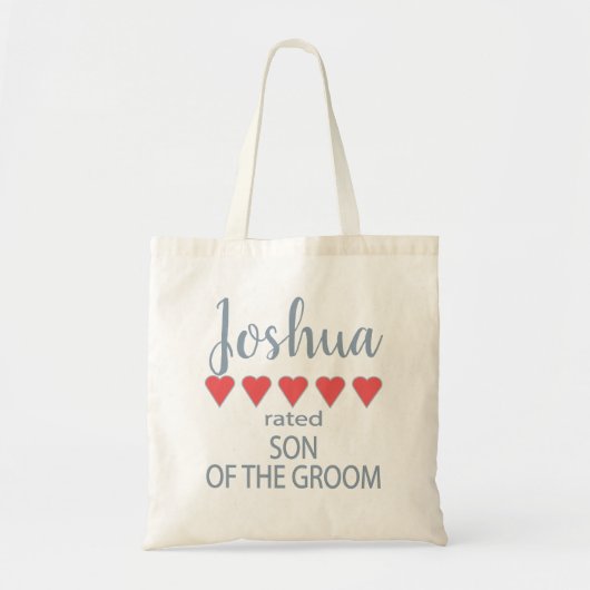 Bruid & Bruiloftsgasten 5 Hart Zoon van de Bruideg Tote Bag (Voorkant)