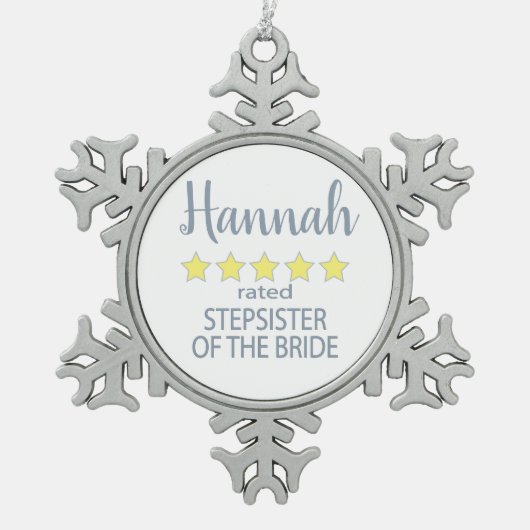 Bruid & Bruiloftsgasten 5-sterren stiefzusje van d Tin Sneeuwvlok Ornament (Voorkant)