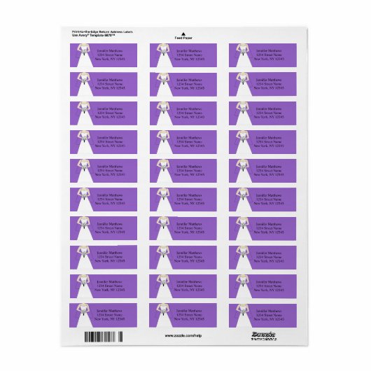 Bruid Clipart Bruiloft Retouradres Labels (Full Sheet)
