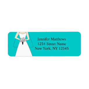 Bruid Clipart Bruiloft Retouradres Labels