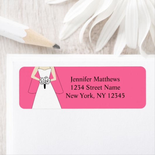 Bruid Clipart Bruiloft Retouradres Labels (Insitu)