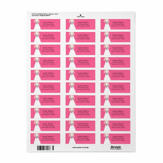 Bruid Clipart Bruiloft Retouradres Labels (Full Sheet)