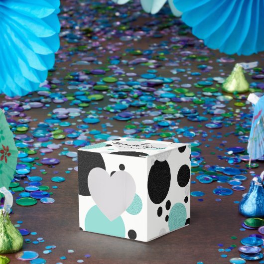 Bruid Co Blauwgroen Blauw Polka Dot Douche Party Bedankdoosjes (Feest)