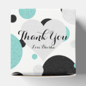 Bruid Co Blauwgroen Blauw Polka Dot Douche Party Bedankdoosjes (Bovenkant)