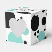 Bruid Co Blauwgroen Blauw Polka Dot Douche Party Bedankdoosjes (Voorkant Zijde)