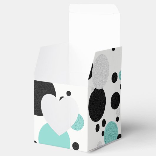 Bruid Co Blauwgroen Blauw Polka Dot Douche Party Bedankdoosjes (Geopend)