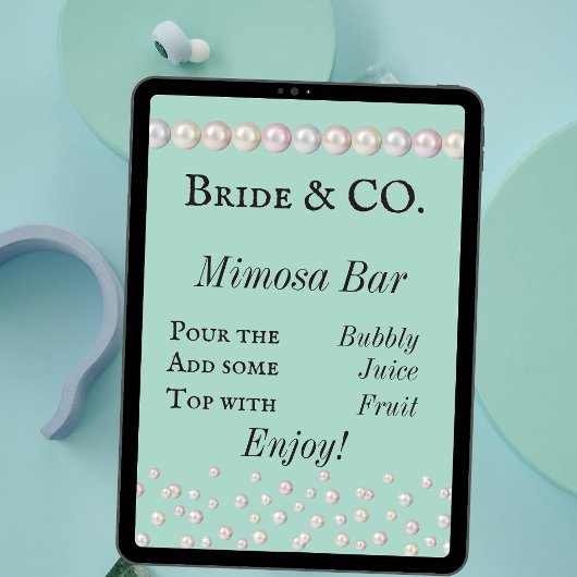 Bruid & Co Blauwgroen Blue Pearl Vrijgezellenfeest Perfect Poster