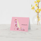 Bruid & Co Bruid Roze Bloemen Hakken Persoonlijke  Kaart (Gele Bloem)