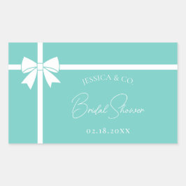 Bruid & Co Elegante Witte Strik Lint Bruiloft Borr Rechthoekige Sticker