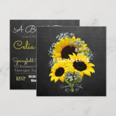 Bruid & Co Herfst Bruid Zonnebloem Party Kaart (Voorkant / Achterkant)