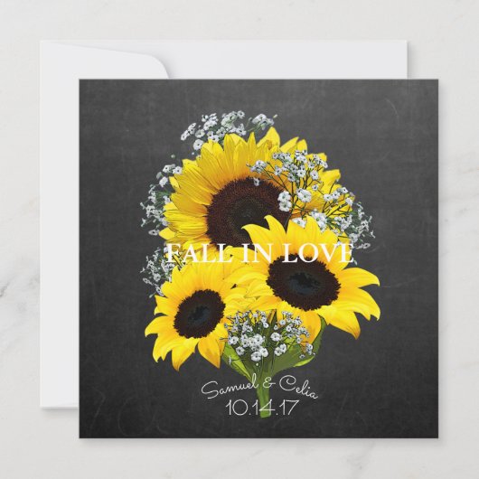 Bruid & Co Herfst Bruid Zonnebloem Party Kaart (Voorkant)