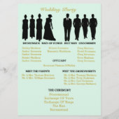 BRUID CO Mint Goud Polka Dot Elegant Huwelijksfees Programmakaart (Achterkant)