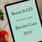 Bruid Co Teal Blauwe Parel Bruiloft Feest Recept K Perfect Poster