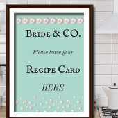 Bruid Co Teal Blauwe Parel Bruiloft Feest Recept K Perfect Poster