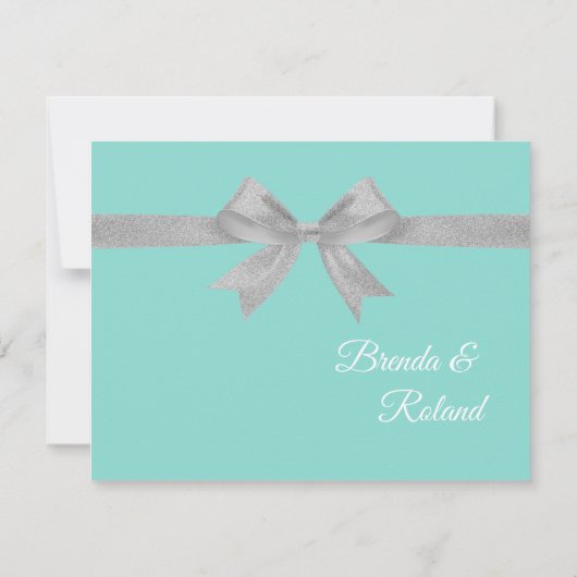 BRUID CO Touch van Zilveren Traditionele Trouwsuit Save The Date (Achterkant)